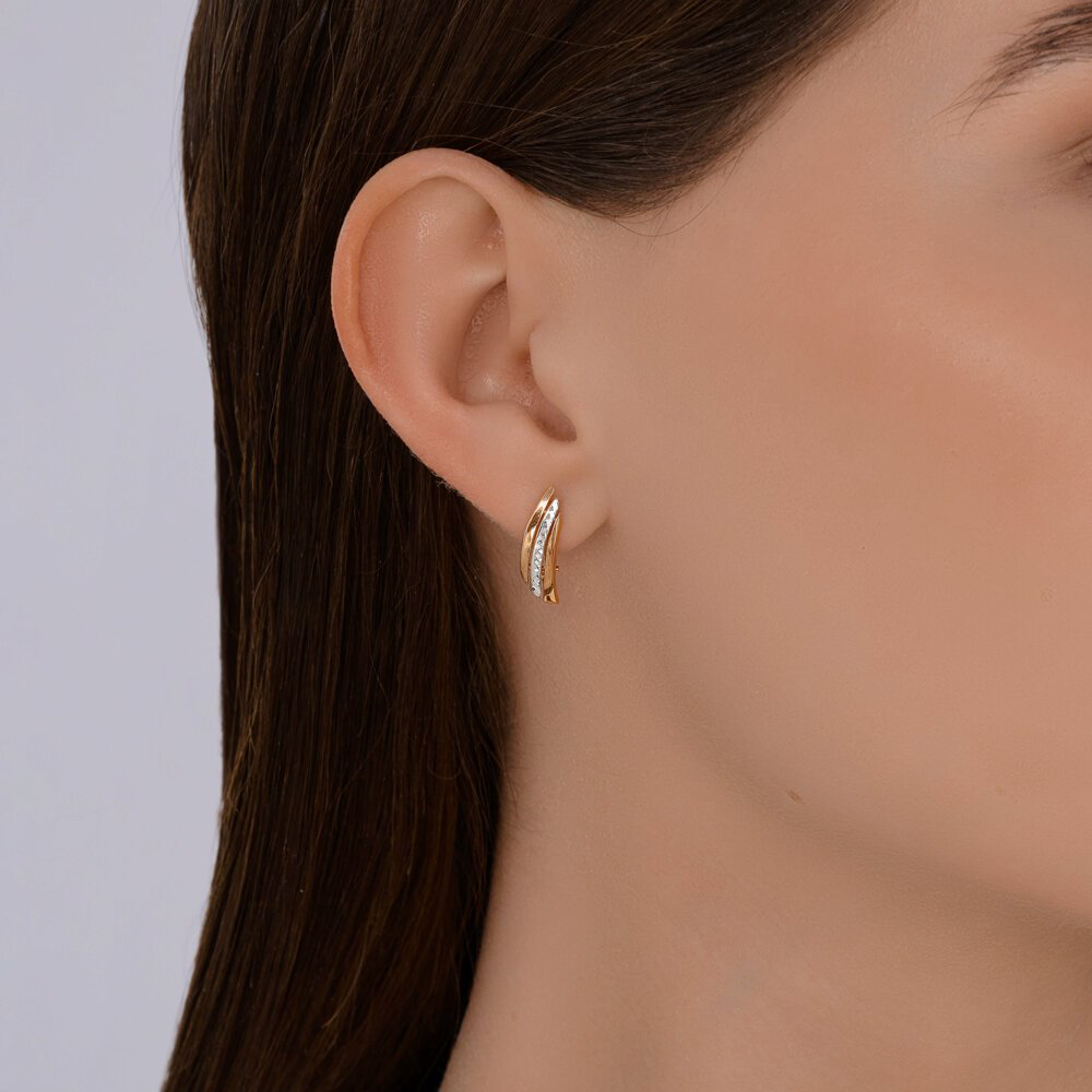 Серьги Diamant 51-120-02850-1 вес 2.11 г золото, без вставок купить,NaN
