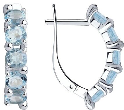 Серьги Diamant 94-320-00346-1 вес 3.5 г серебро, топаз купить,NaN