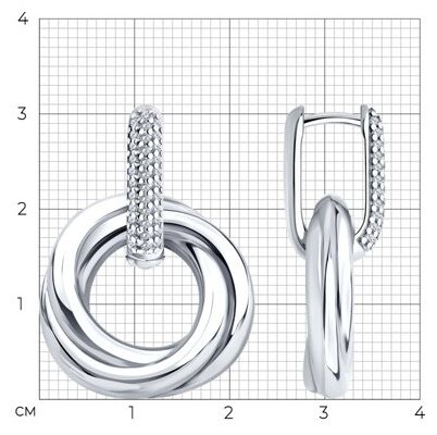 Серьги Diamant D94-121-02265-1_s вес 8.46 г серебро, фианит купить,NaN