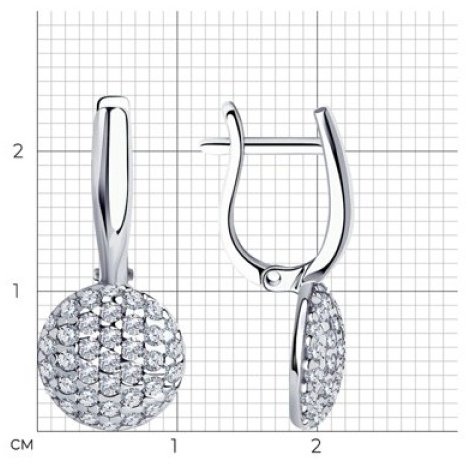 Серьги Diamant 94-120-01214-1 вес 3.31 г серебро, фианит купить,NaN