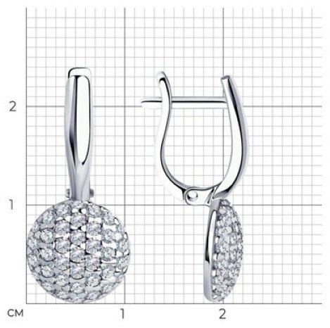 Серьги Diamant 94-120-01214-1 вес 3.31 г серебро, фианит купить,NaN