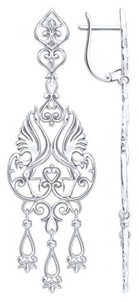 Серьги Diamant D94-121-02381-1_s вес 8.86 г серебро, без вставок купить,NaN