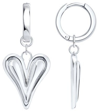 Серьги Diamant 94-121-00027-1 вес 5.6 г серебро, без вставок купить,NaN
