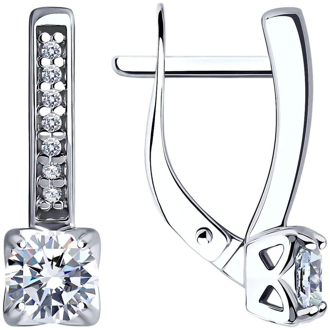 Серьги Diamant 94-120-01712-1 вес 2.81 г серебро, фианит купить,NaN