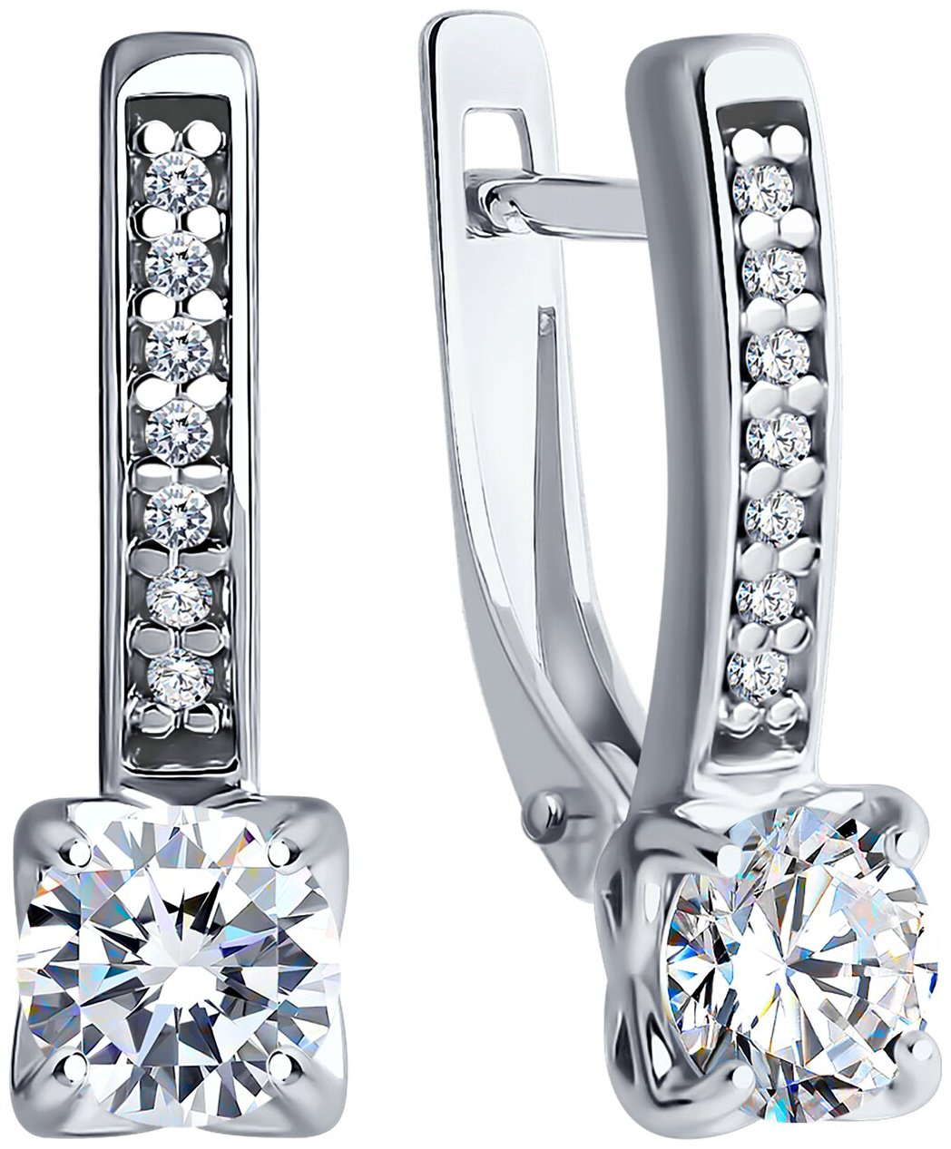 Серьги Diamant 94-120-01712-1 вес 2.81 г серебро, фианит купить,NaN
