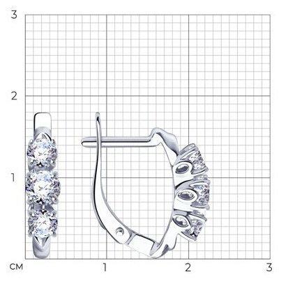 Серьги Diamant 94-120-01216-1_skazka вес 2.39 г серебро, фианит купить,NaN