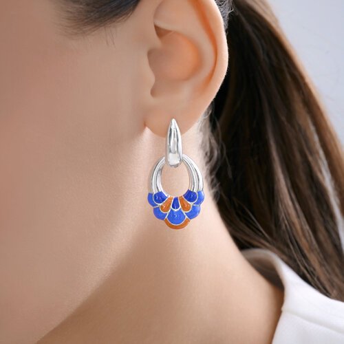Серьги Diamant 94-121-00031-1 вес 9.66 г серебро, эмаль купить,NaN
