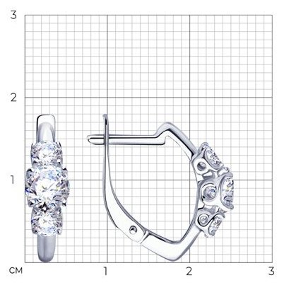 Серьги Diamant 94-120-01217-1 вес 2.52 г серебро, фианит купить,NaN