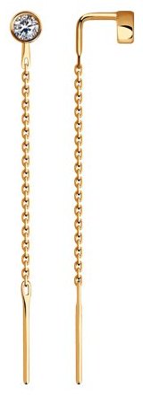 Серьги Diamant 51-123-00503-1 вес 1.05 г золото, фианит купить,124000