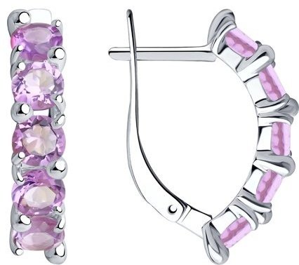 Серьги Diamant 94-320-00346-3 вес 3.25 г серебро, аметист купить,NaN