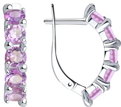 Серьги Diamant 94-320-00346-3 вес 3.25 г серебро, аметист купить,NaN