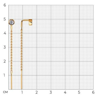 Серьги Diamant 51-123-00503-1 вес 1.05 г золото, фианит купить,124000