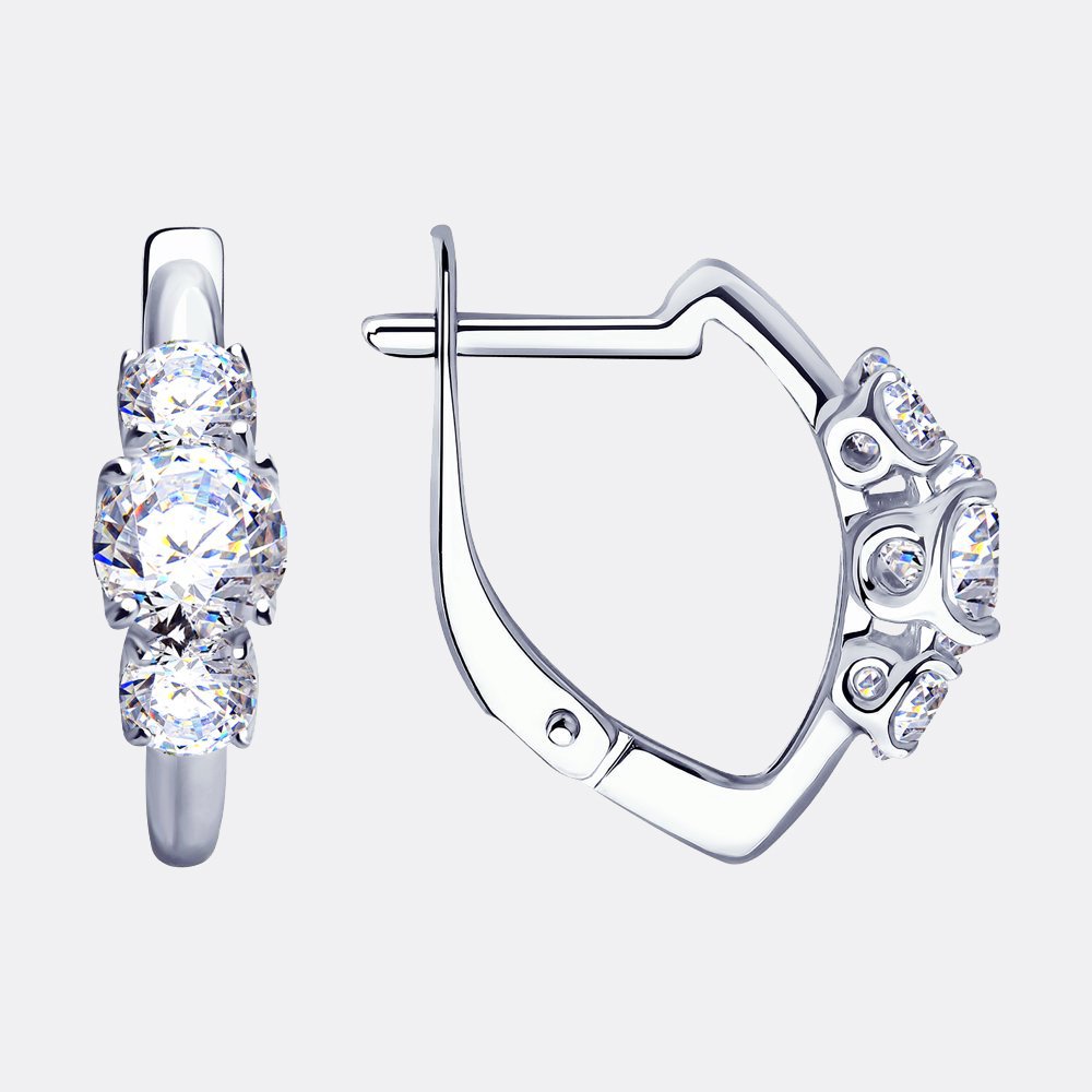 Серьги Diamant 94-120-01217-1 вес 2.61 г серебро, фианит купить,NaN
