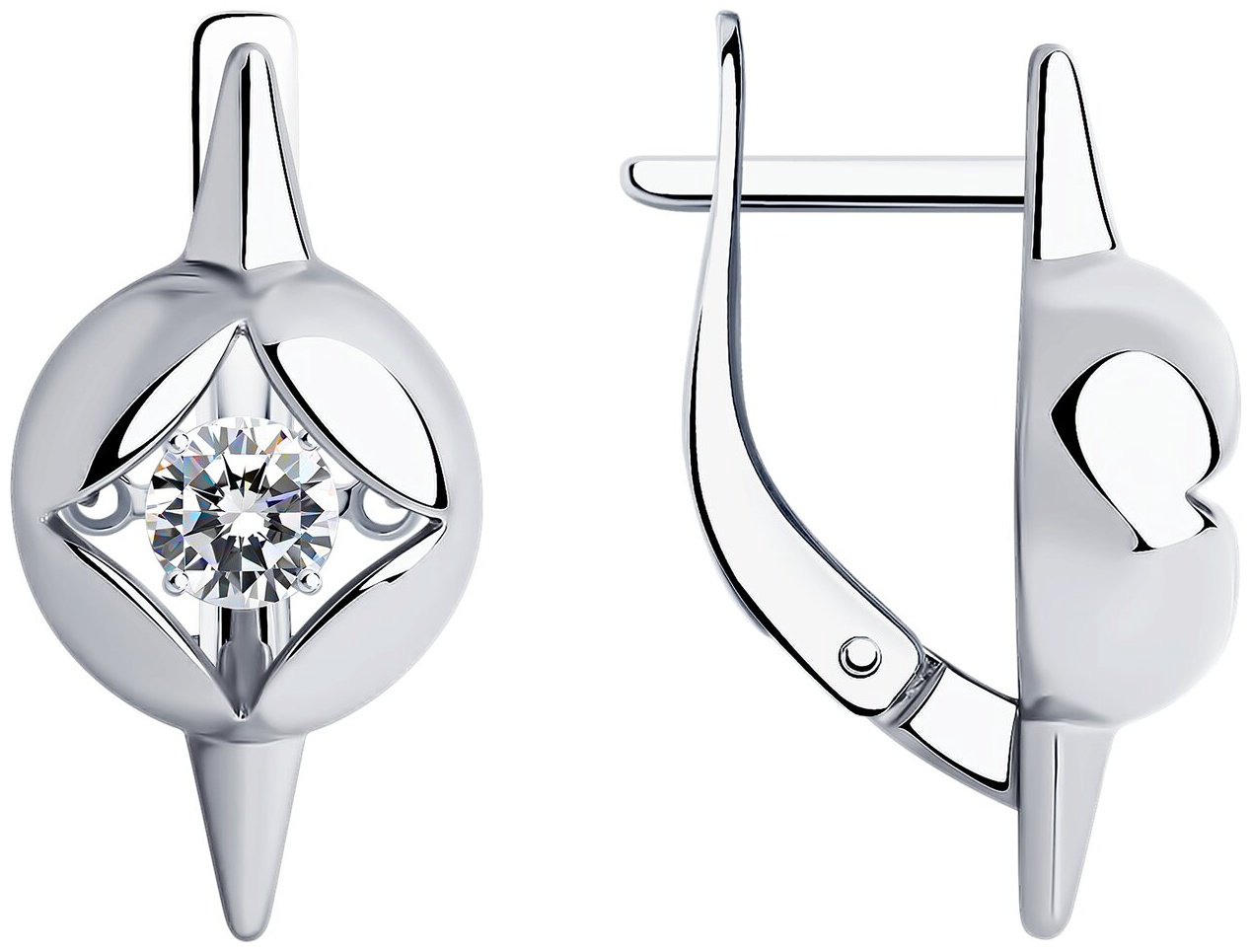 Серьги Diamant 94-120-01729-1 вес 3.01 г серебро, фианит купить,NaN