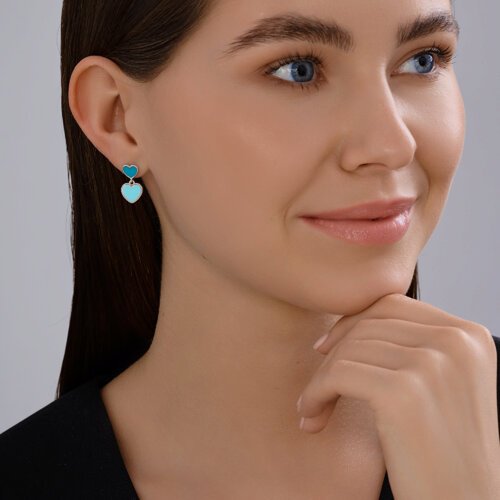 Серьги Diamant D94-122-02232-1_s вес 2.19 г серебро, эмаль купить,NaN