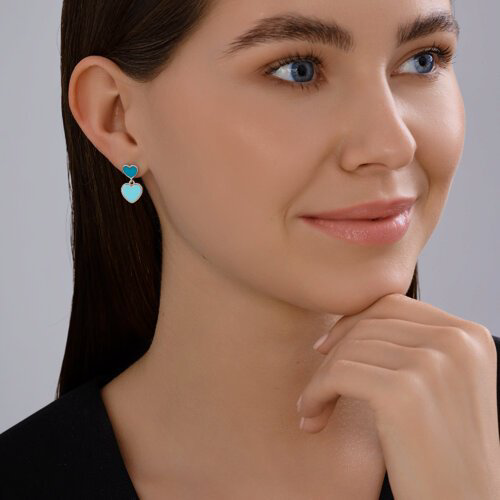Серьги Diamant D94-122-02232-1_s вес 2.19 г серебро, эмаль купить,NaN