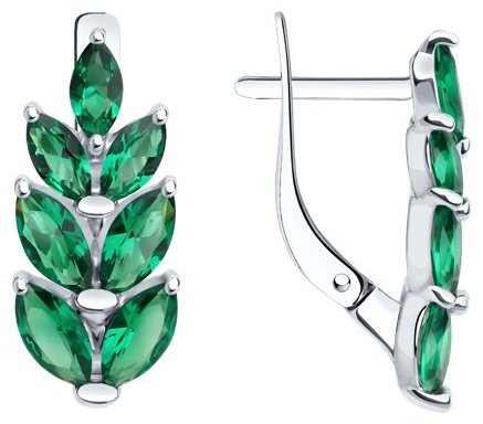 Серьги Diamant 94-320-02172-1 вес 2.99 г серебро, ситалл купить,NaN