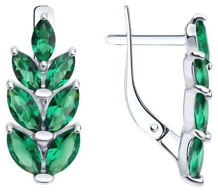 Серьги Diamant 94-320-02172-1 вес 2.99 г серебро, ситалл купить,NaN