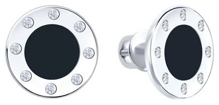 Серьги Diamant D94-122-02235-1_s вес 2.19 г серебро, фианит, эмаль купить,NaN