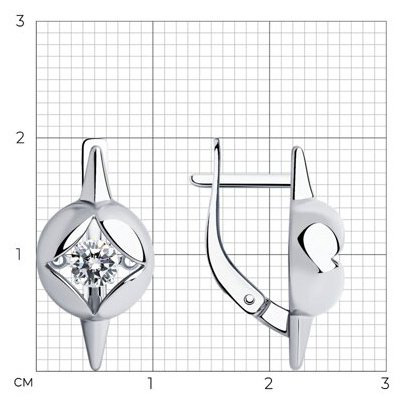 Серьги Diamant 94-120-01729-1 вес 3.01 г серебро, фианит купить,NaN