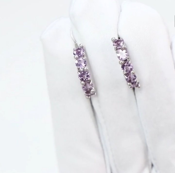 Серьги Diamant 94-320-00346-3 вес 3.26 г серебро, аметист купить,NaN