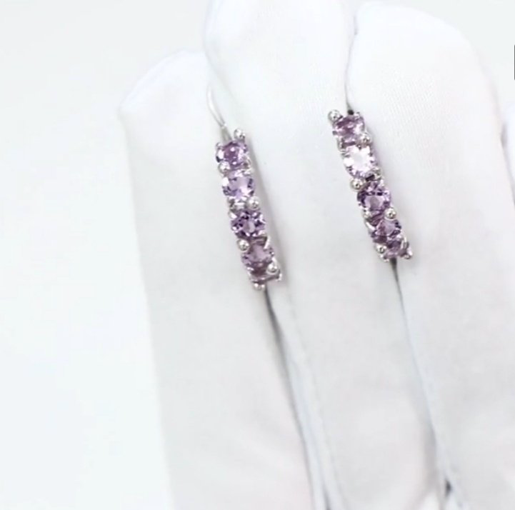 Серьги Diamant 94-320-00346-3 вес 3.26 г серебро, аметист купить,NaN