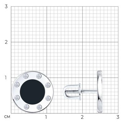Серьги Diamant D94-122-02235-1_s вес 2.19 г серебро, фианит, эмаль купить,NaN
