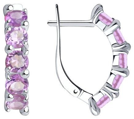Серьги Diamant 94-320-00346-3 вес 3.35 г серебро, аметист купить,NaN