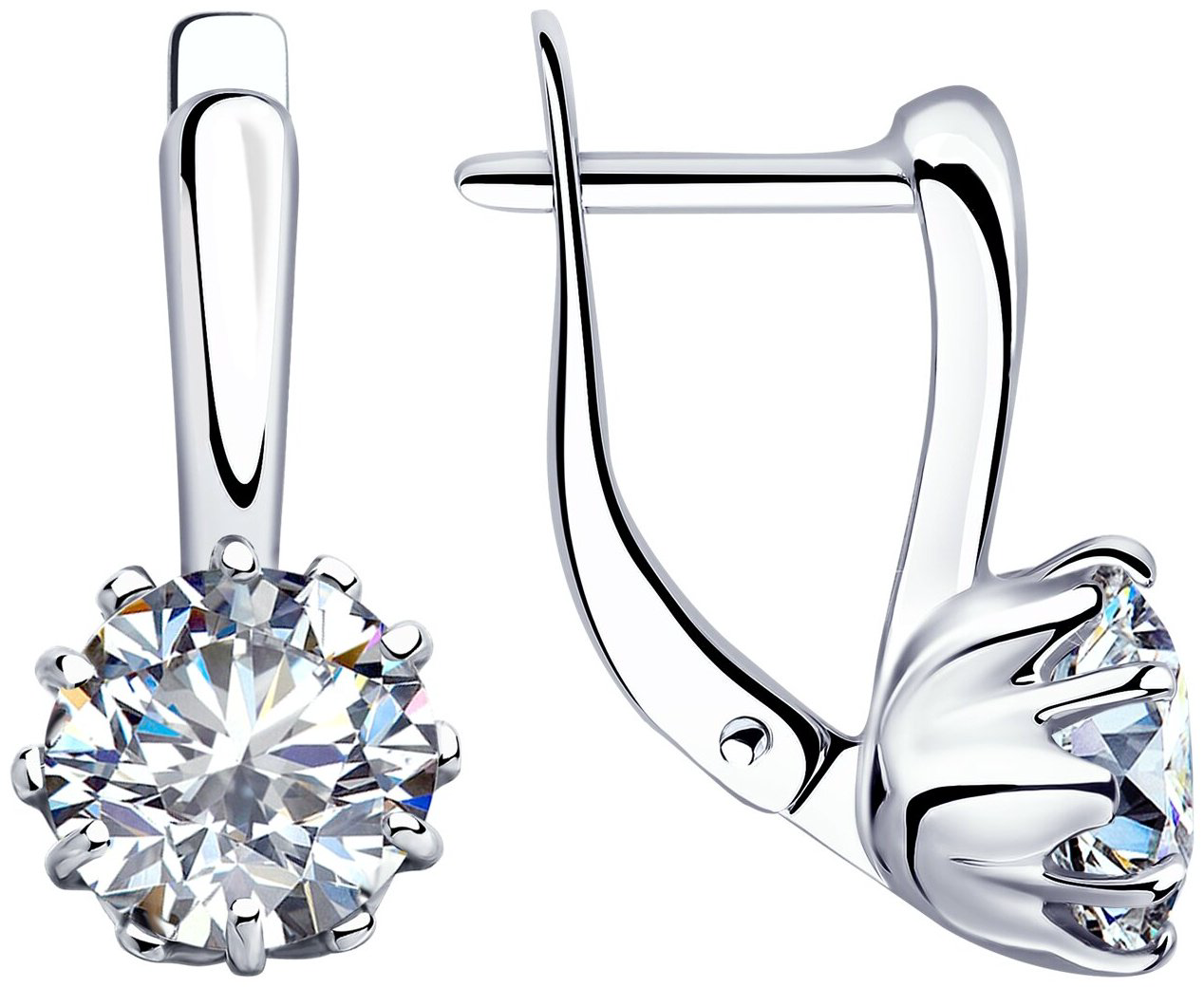Серьги Diamant 94-120-01218-1 вес 3.24 г серебро, фианит купить,NaN