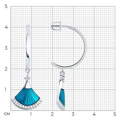 Серьги Diamant D94-122-02298-2_s вес 3.78 г серебро, фианит купить,NaN