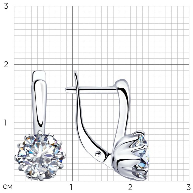 Серьги Diamant 94-120-01218-1 вес 3.24 г серебро, фианит купить,NaN