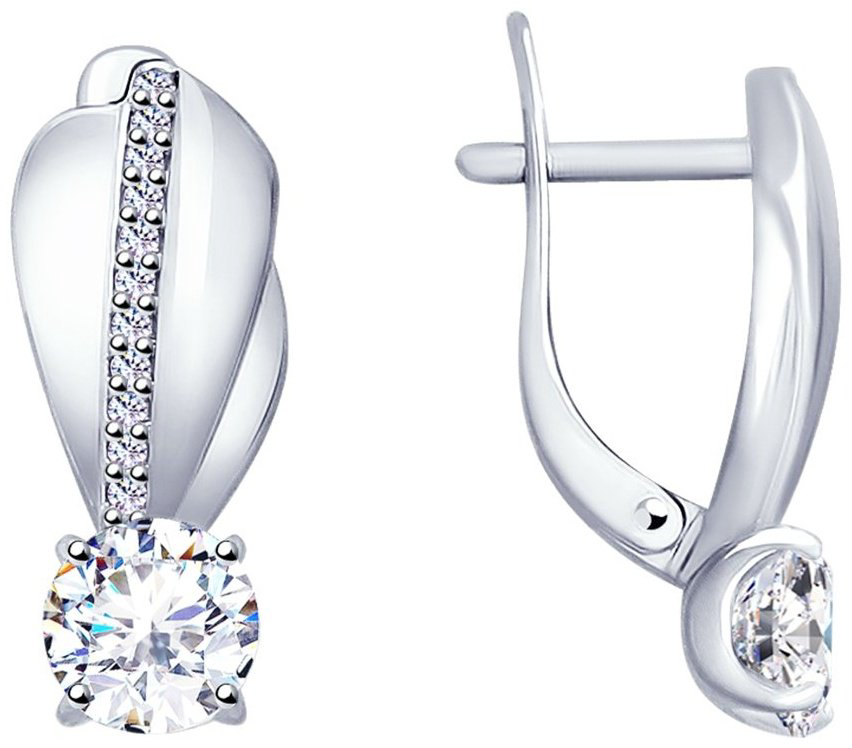 Серьги Diamant 94-120-01222-1 вес 3.35 г серебро, фианит купить,NaN
