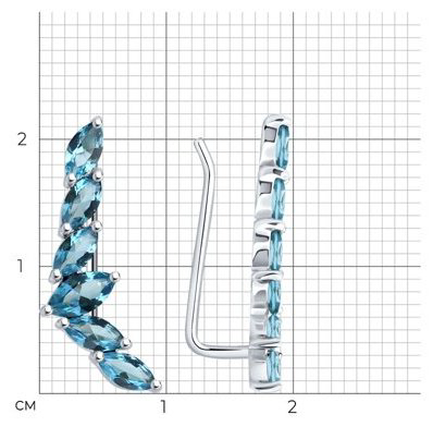 Серьги Diamant 94-320-02173-1 вес 1.72 г серебро, ситалл купить,NaN