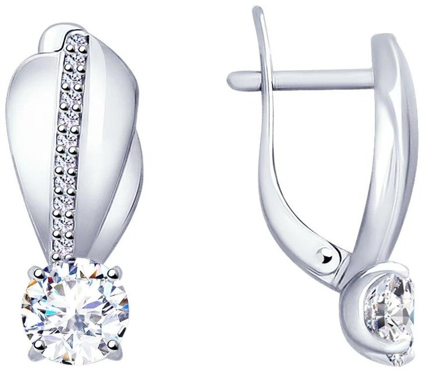 Серьги Diamant 94-120-01222-1 вес 3.45 г серебро, фианит купить,NaN
