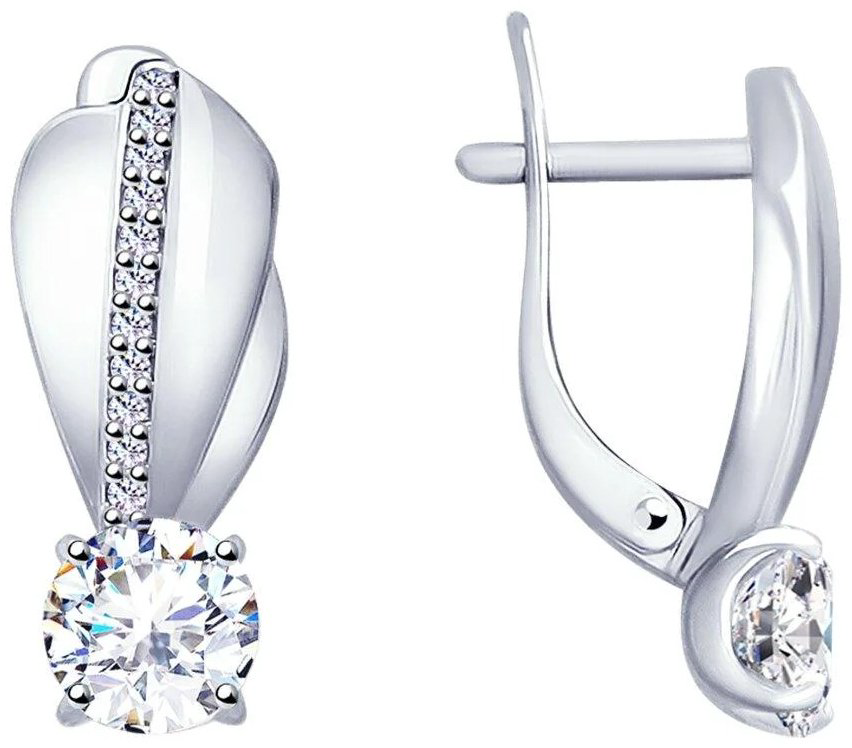 Серьги Diamant 94-120-01222-1 вес 3.45 г серебро, фианит купить,NaN