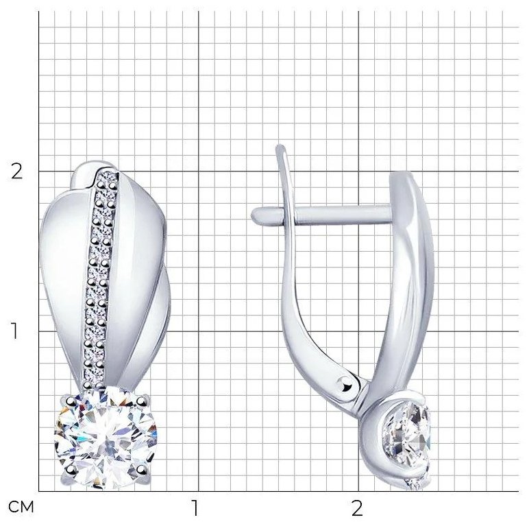 Серьги Diamant 94-120-01222-1 вес 3.45 г серебро, фианит купить,NaN