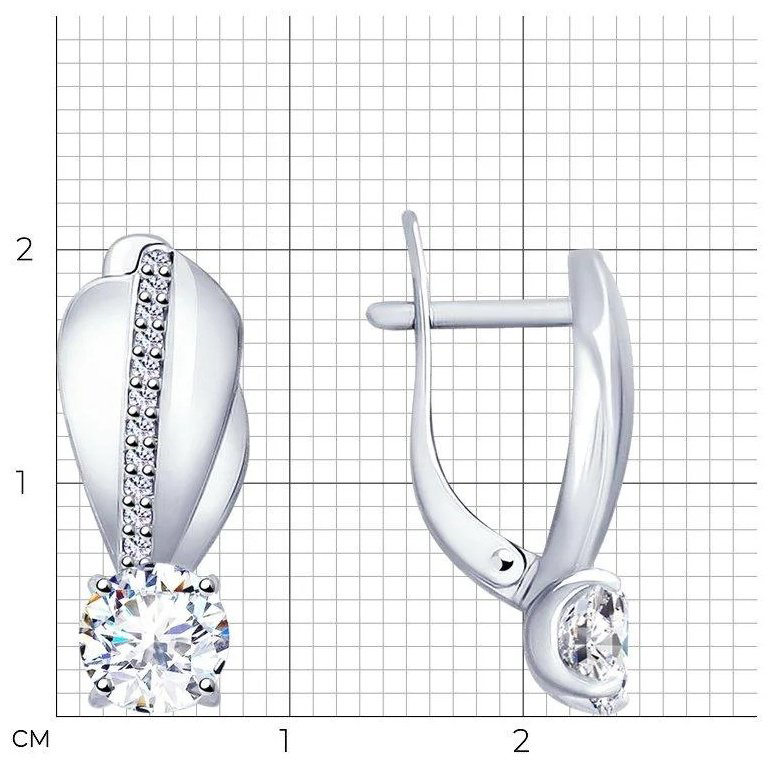 Серьги Diamant 94-120-01222-1 вес 3.45 г серебро, фианит купить,NaN