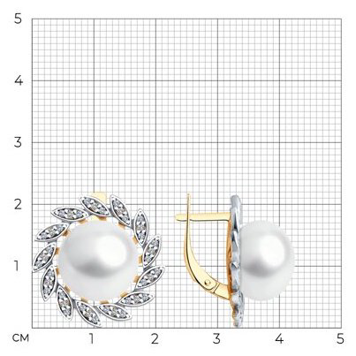 Серьги Diamant 93-320-01951-1 вес 9.46 г серебро, жемчуг, фианит купить,NaN