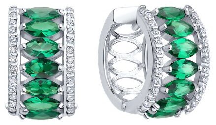 Серьги Diamant 94-320-02192-2 вес 7 г серебро, ситалл, фианит купить,NaN