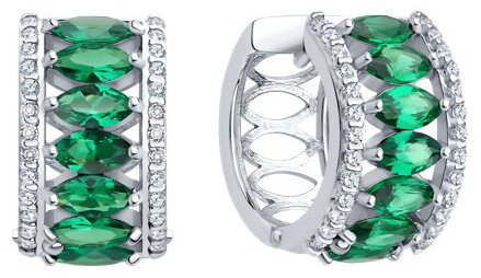 Серьги Diamant 94-320-02192-2 вес 7 г серебро, ситалл, фианит купить,NaN