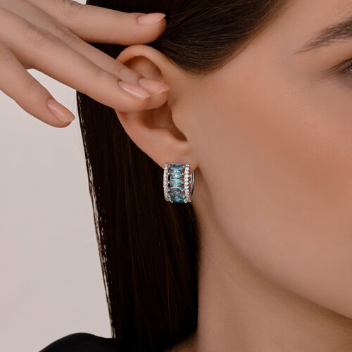 Серьги Diamant 94-320-02192-2 вес 7 г серебро, ситалл, фианит купить,NaN
