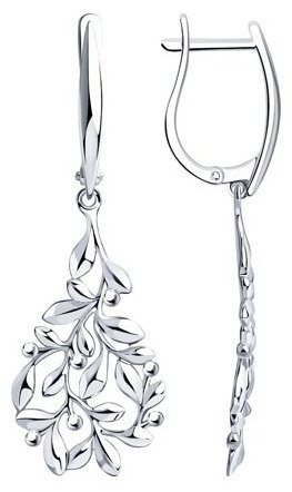 Серьги Diamant 94-121-00416-1 вес 5 г серебро, без вставок купить,NaN