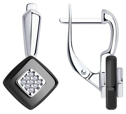 Серьги Diamant 94-120-01270-1 вес 2.98 г серебро, керамика купить,NaN
