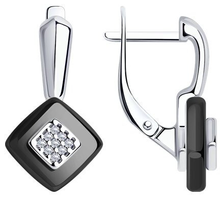 Серьги Diamant 94-120-01270-1 вес 2.98 г серебро, керамика купить,NaN