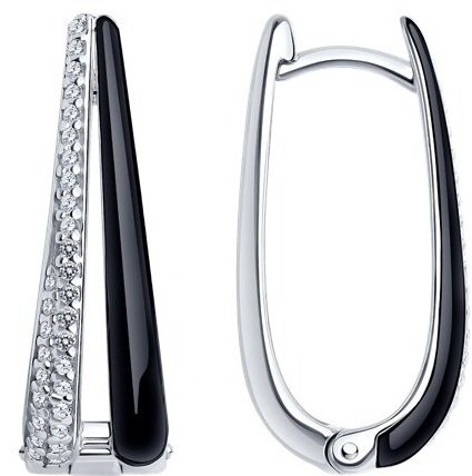 Серьги Diamant 94-120-01810-1 вес 4.12 г серебро, фианит купить,NaN