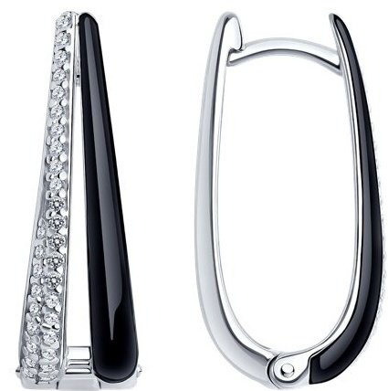 Серьги Diamant 94-120-01810-1 вес 4.12 г серебро, фианит купить,NaN