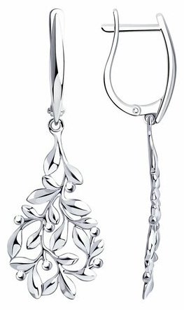Серьги Diamant 94-121-00416-1 вес 5.01 г серебро, без вставок купить,NaN