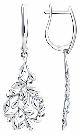 Серьги Diamant 94-121-00416-1 вес 5.01 г серебро, без вставок купить,NaN