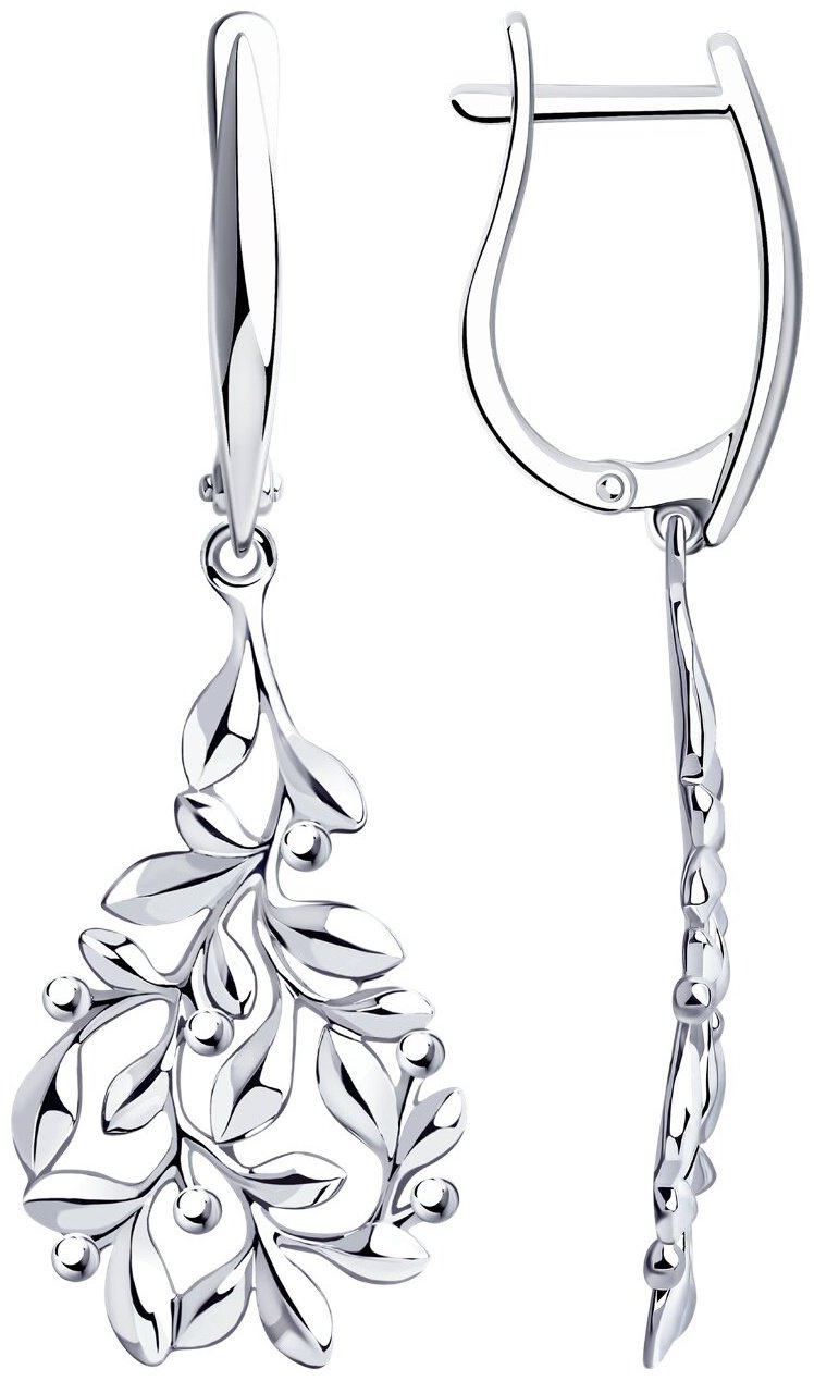 Серьги Diamant 94-121-00416-1 вес 5.05 г серебро, без вставок купить,NaN