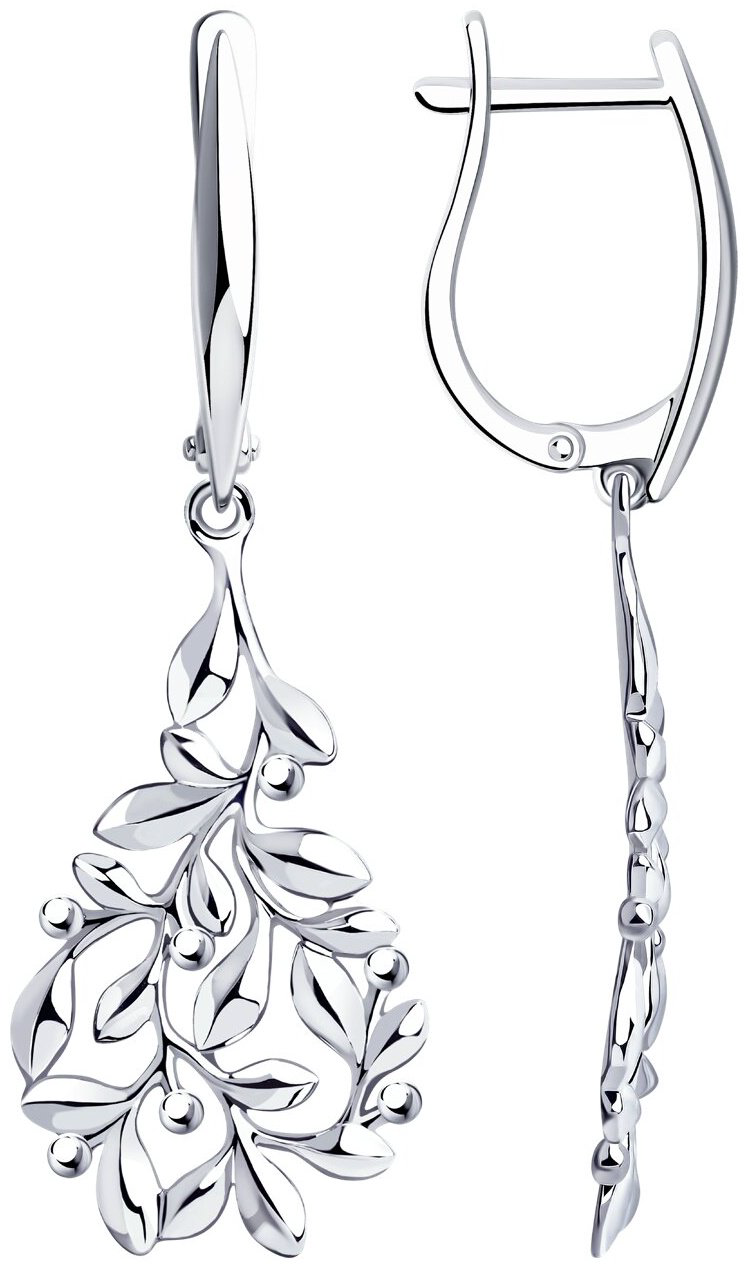 Серьги Diamant 94-121-00416-1 вес 5.05 г серебро, без вставок купить,NaN
